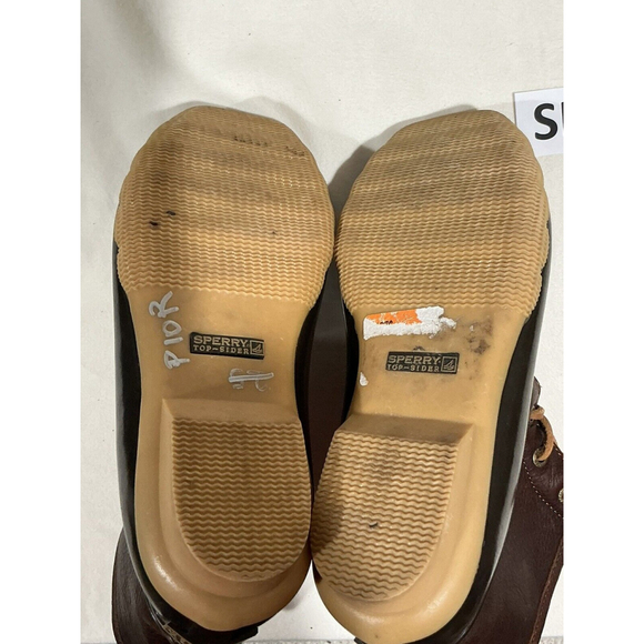 Womans Sperry Top Spider Wo,s 7m black Brown Ankle Rain boots Lace Up Side Zip - Picture 8 of 9
